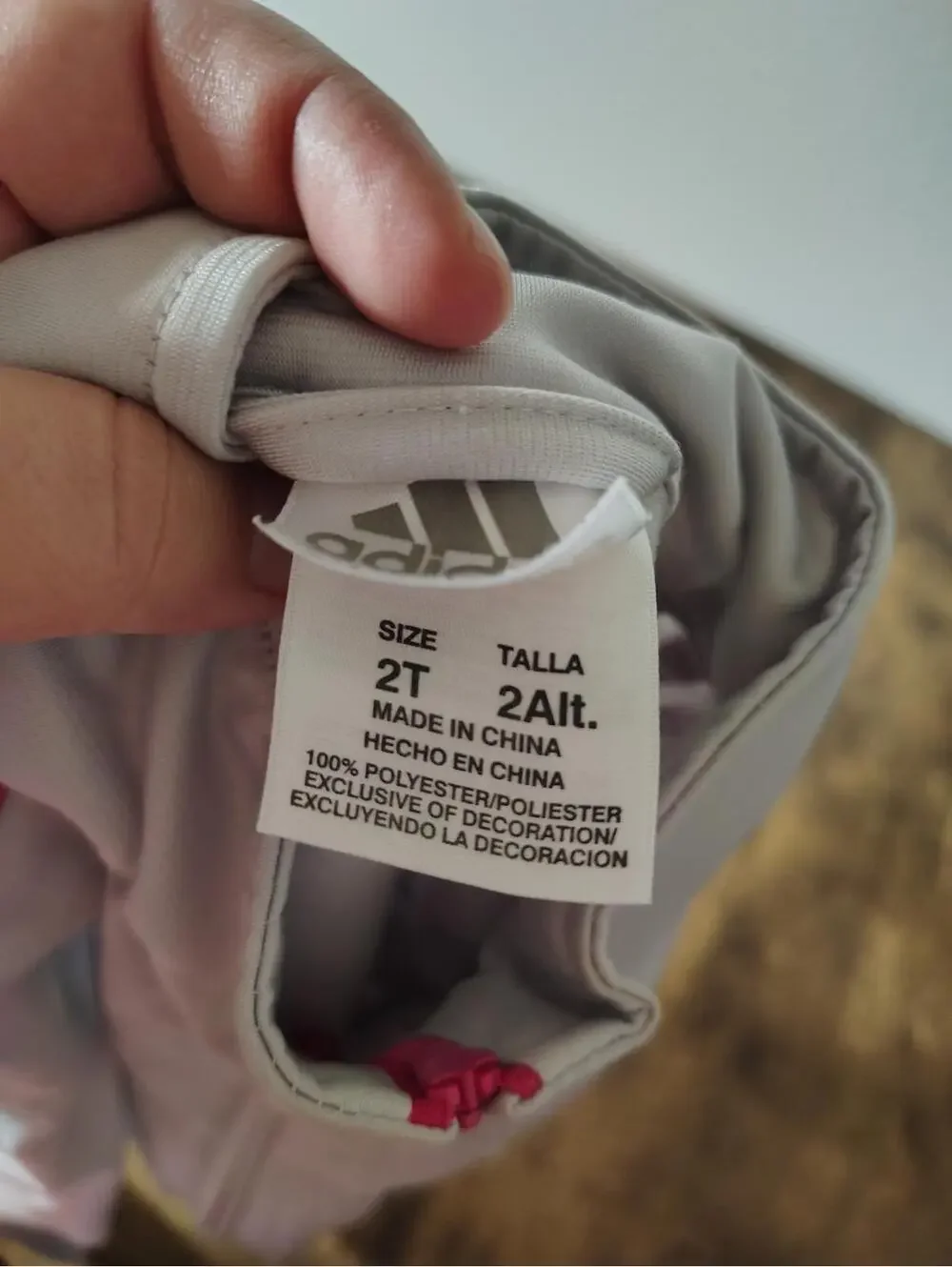 Baby Girl 2T Adidas Track Suit Jacket 2T Gray Pink Pockets Zip Up